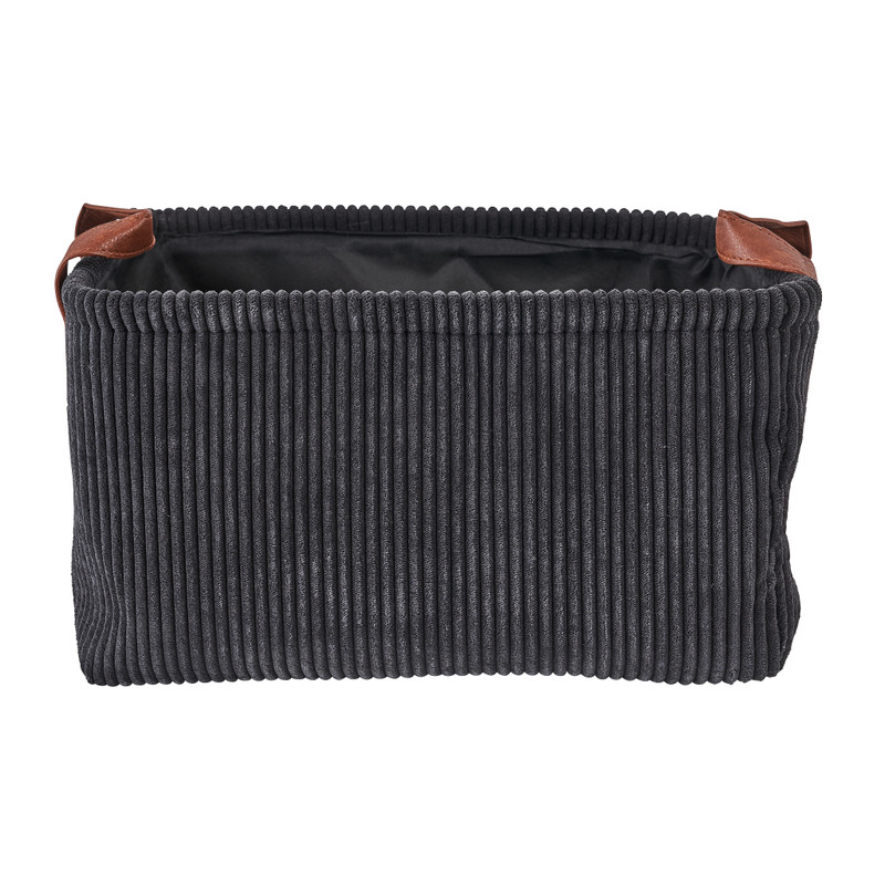 Mand corduroy - zwart - 36x26x20 cm