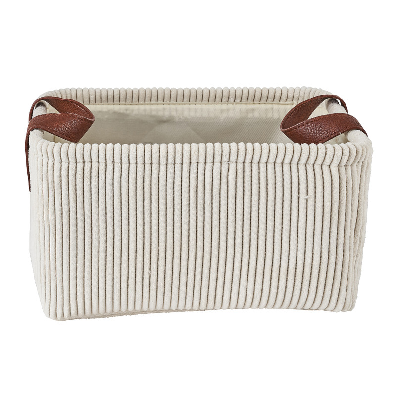 Mand corduroy - creme - 30x21x16 cm
