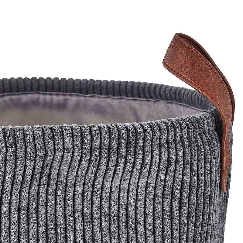 Mand corduroy - grijs - ø30x26 cm