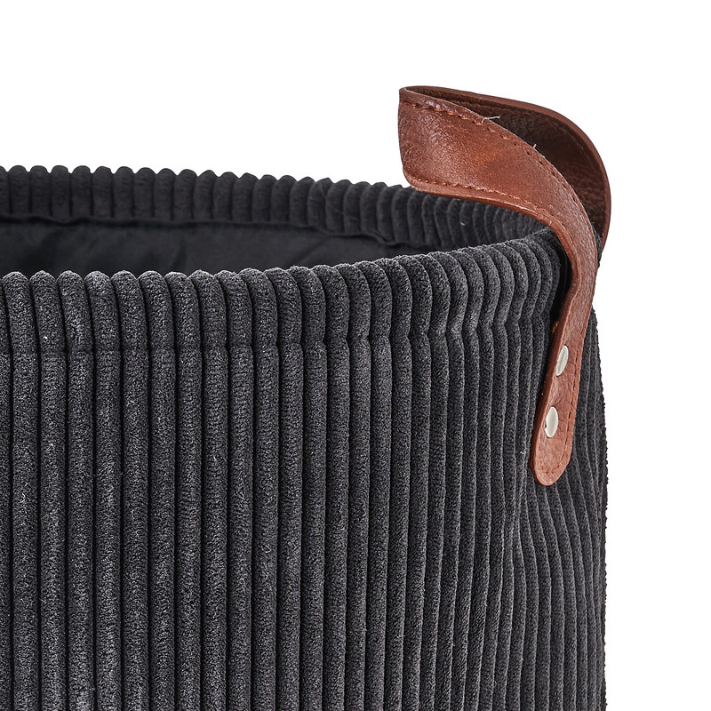 Mand corduroy - zwart - ø30x26 cm