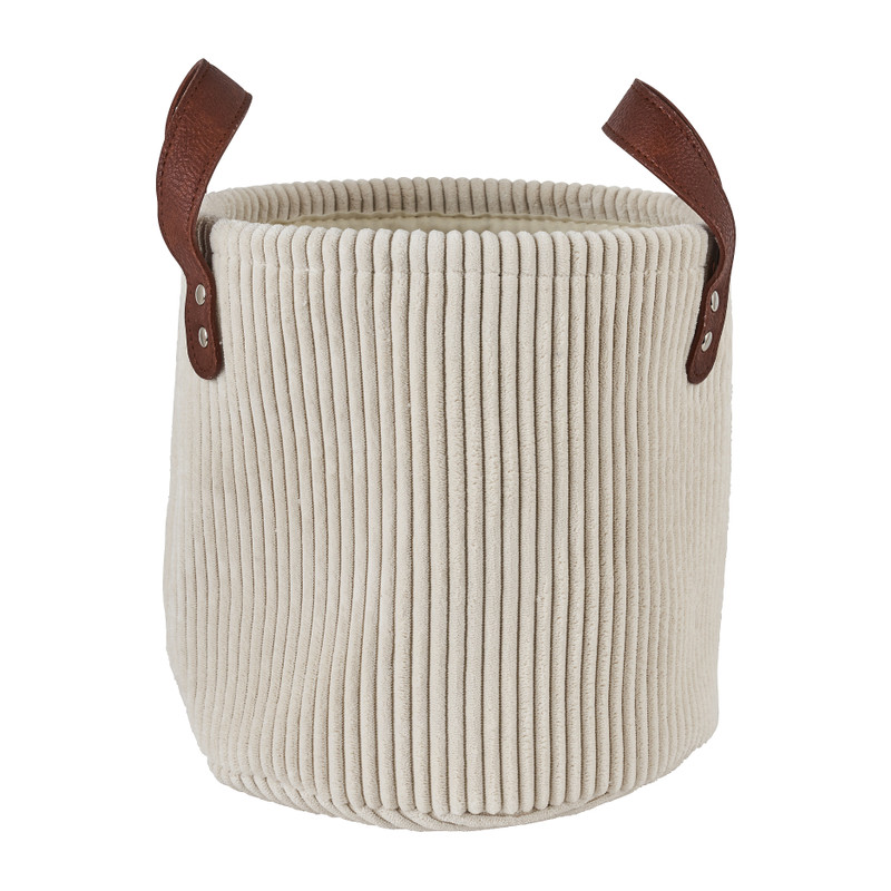 Mand corduroy - creme - ø22x22 cm
