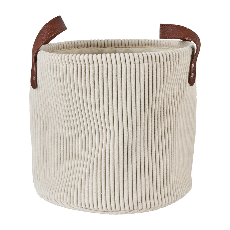 Mand corduroy - creme - ø26x24 cm