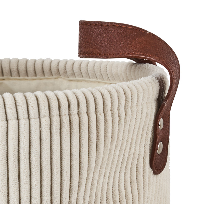 Mand corduroy - creme - ø26x24 cm