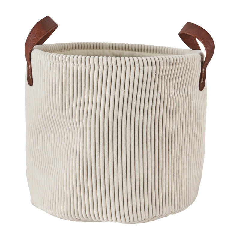 Mand corduroy - creme - ø30x26 cm