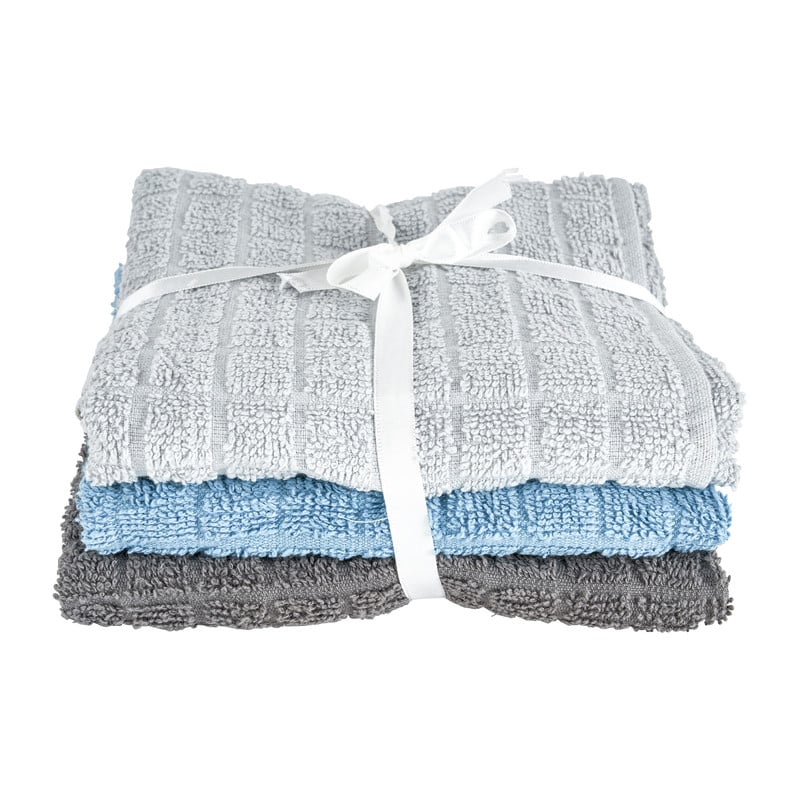 Keukendoek - grijs/blauw - set van 3