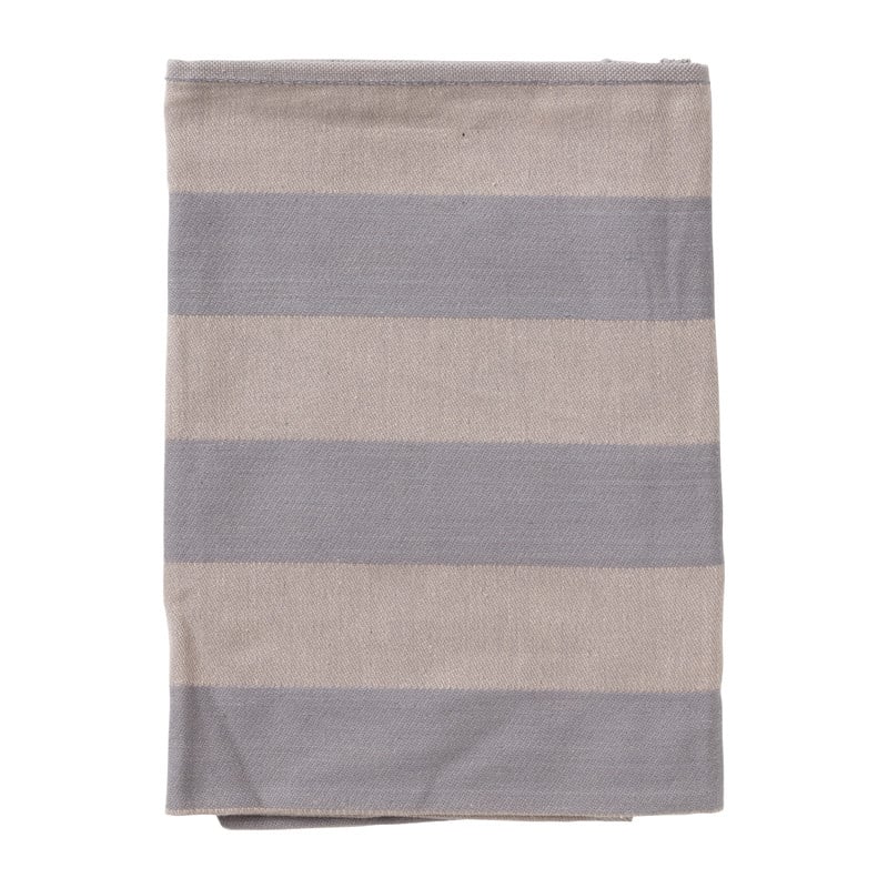 Theedoek strepen - antraciet/taupe - 50x70 cm