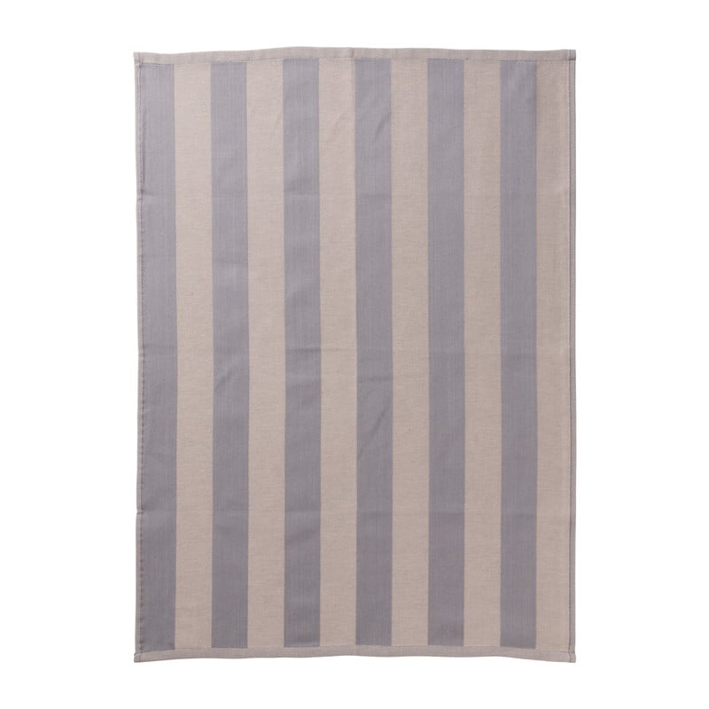 Theedoek strepen - antraciet/taupe - 50x70 cm