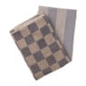 Theedoek strepen - antraciet/taupe - 50x70 cm