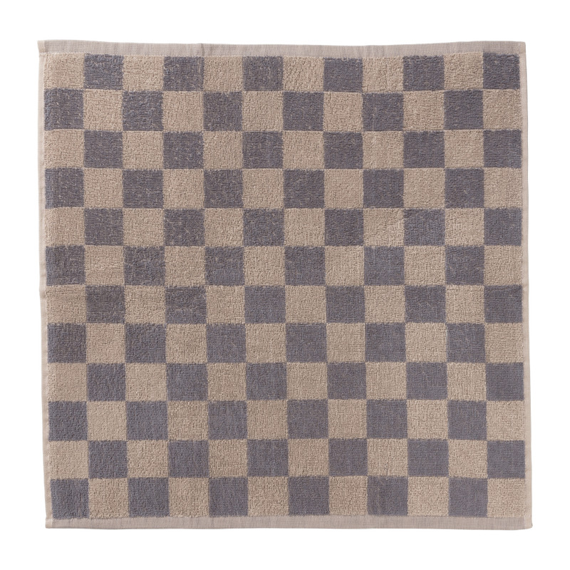 Handdoek blokjes - antraciet/taupe - 50x50 cm