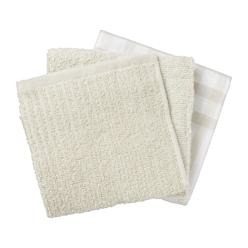 Thee/keuken/vaatdoek - beige - set van 3