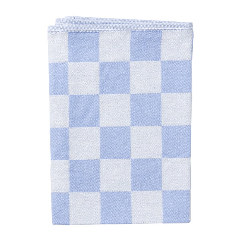 Theedoek blokjes - blauw/wit - 50x70 cm