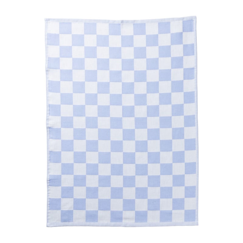 Theedoek blokjes - blauw/wit - 50x70 cm