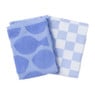 Theedoek blokjes - blauw/wit - 50x70 cm