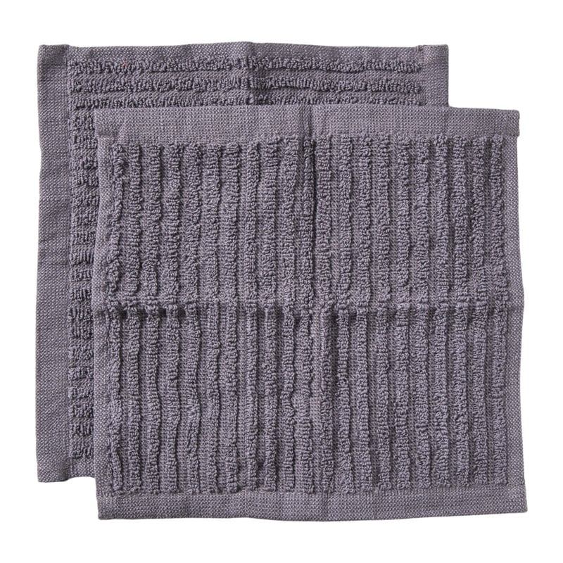 Vaatdoekjes - grijs - 20x20 cm - set van 2
