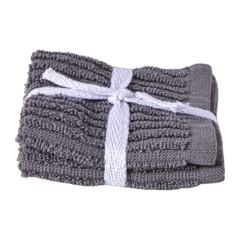 Vaatdoekjes - grijs - 20x20 cm - set van 2