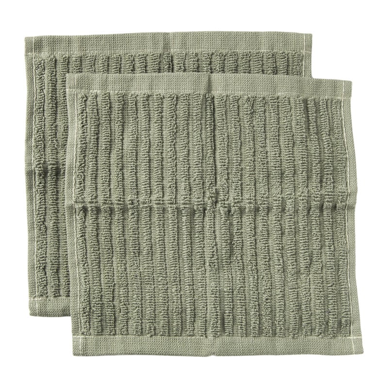 Vaatdoekjes - groen - 20x20 cm - set van 2
