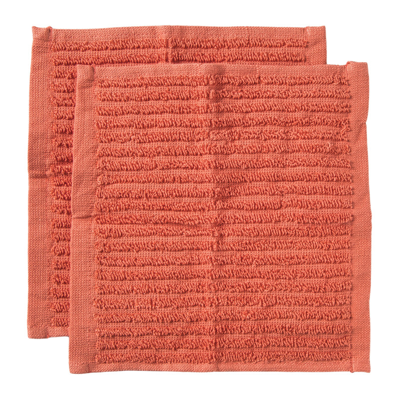 Vaatdoekjes - rood - 20x20 cm - set van 2