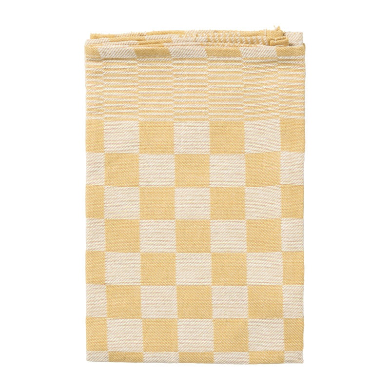 Theedoek ruiten - oker - 50x70 cm