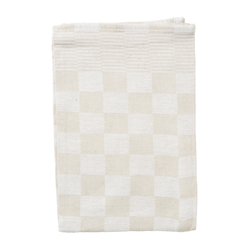 Theedoek ruiten - beige - 50x70 cm