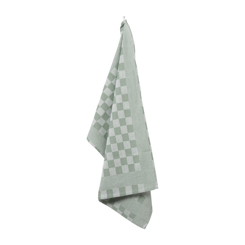 Theedoek ruiten - groen - 50x70 cm