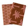 Theedoek palmboom - roze/bruin - 50x70 cm