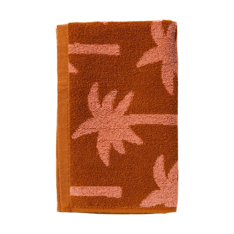 Keukendoek palmboom  - roze/bruin - 50x50 cm