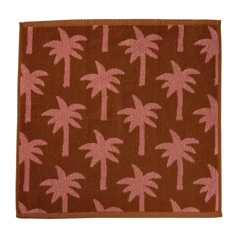 Keukendoek palmboom  - roze/bruin - 50x50 cm