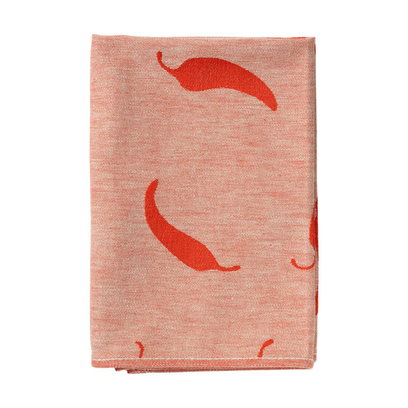 Theedoek pepers - rood/groen - 50x70 cm