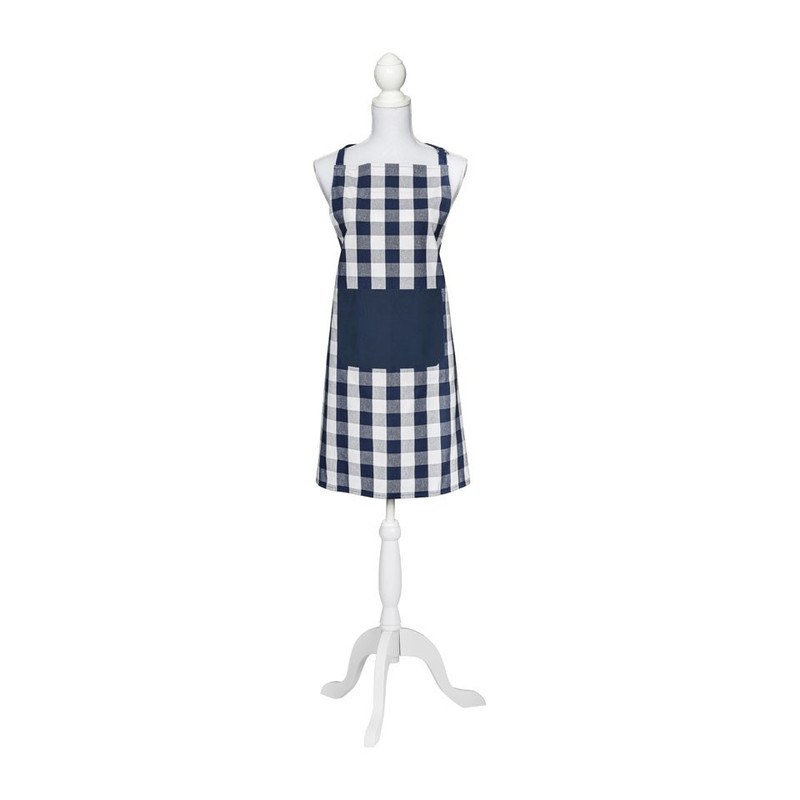 Schort ruit - blauw/wit