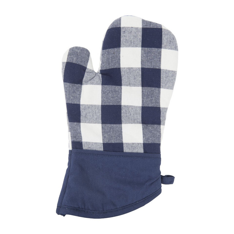 Ovenwant ruit - blauw/wit