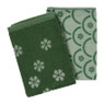 Theedoek bloem - groen - 50x70 cm