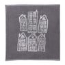 Handdoek antraciet huisjes - antraciet/wit - 50x50 cm