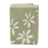 Handdoek bloemen - groen/wit - 50x50 cm