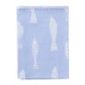 Theedoek vissen - blauw/wit - 50x70 cm