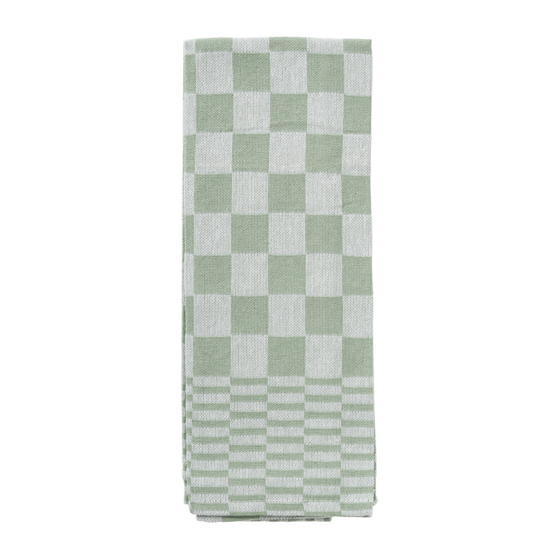 Theedoek ruiten - groen - 50x70 cm