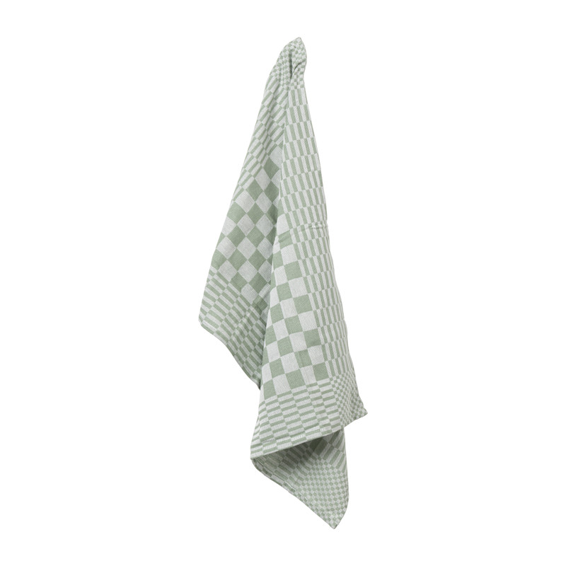 Theedoek ruiten - groen - 50x70 cm