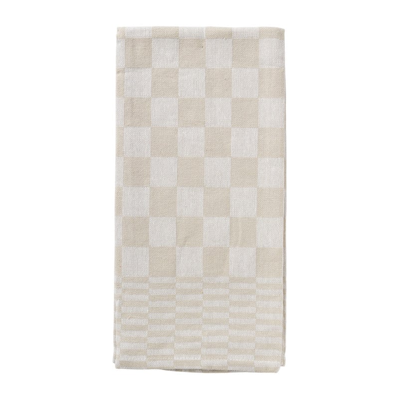 Theedoek ruiten - beige - 50x70 cm