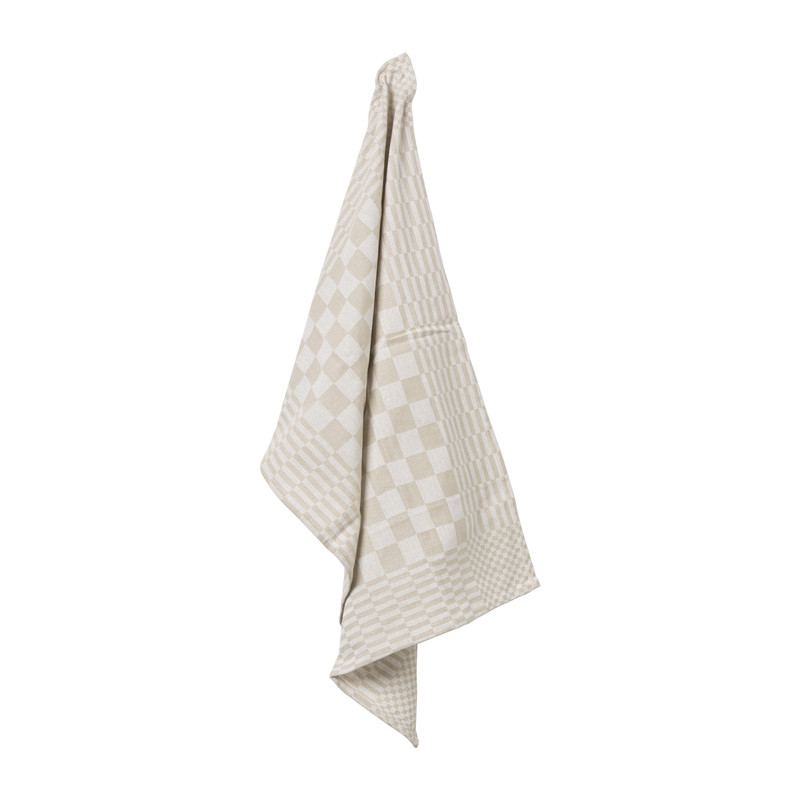 Theedoek ruiten - beige - 50x70 cm