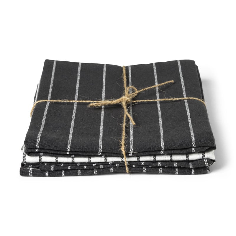 Theedoek antraciet - set van 3 - 50x70 cm
