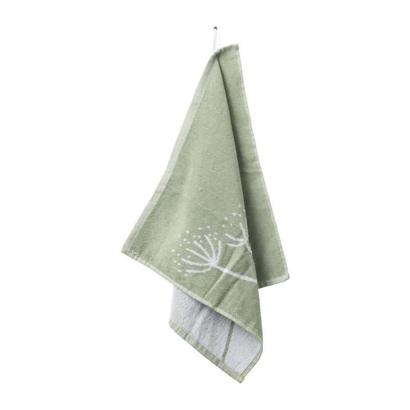 Keukendoek bloemen - groen - 50x50 cm 