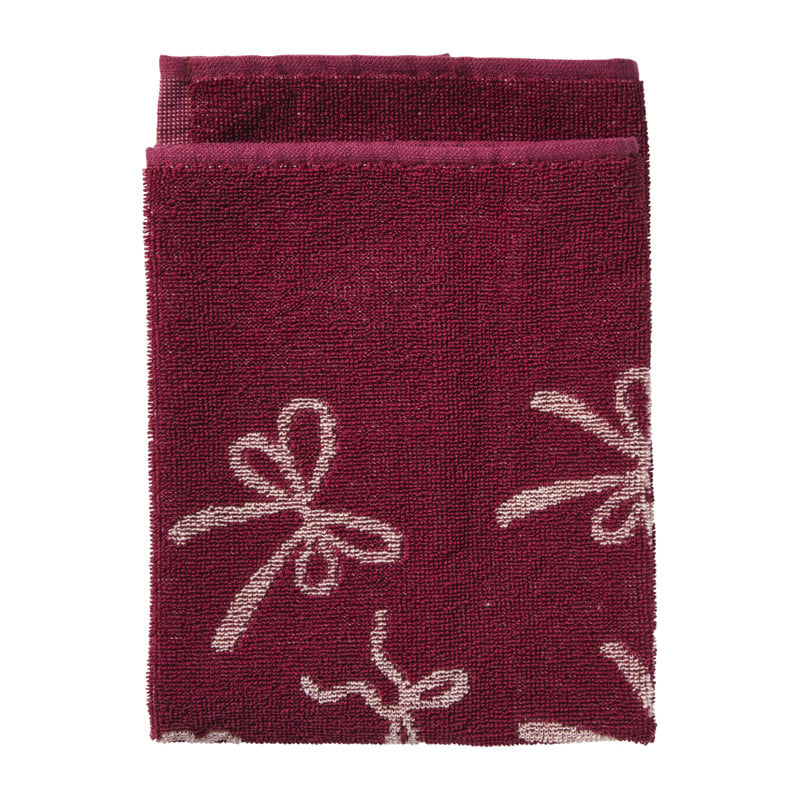Keukendoek strikjes - bordeauxrood/roze - 50x50 cm