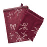 Keukendoek strikjes - bordeauxrood/roze - 50x50 cm