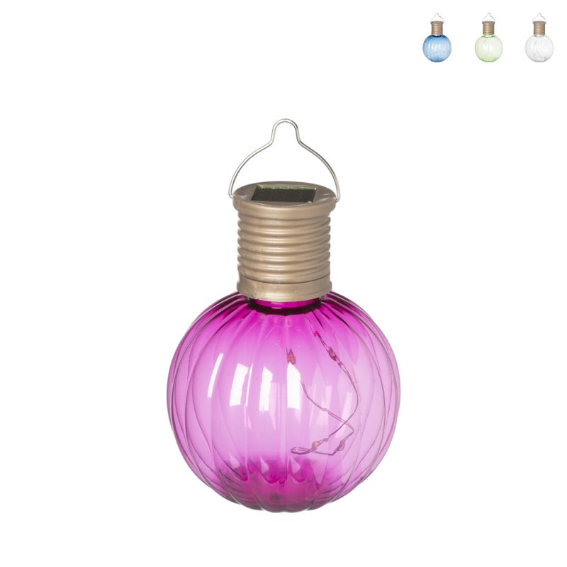 Solar hanglampje geribbeld - diverse kleuren - ø7 cm 