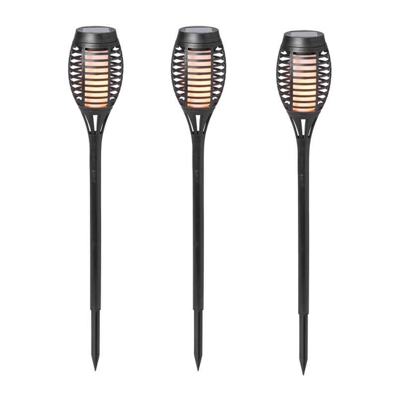 Solar fakkels - zwart - set van 3
