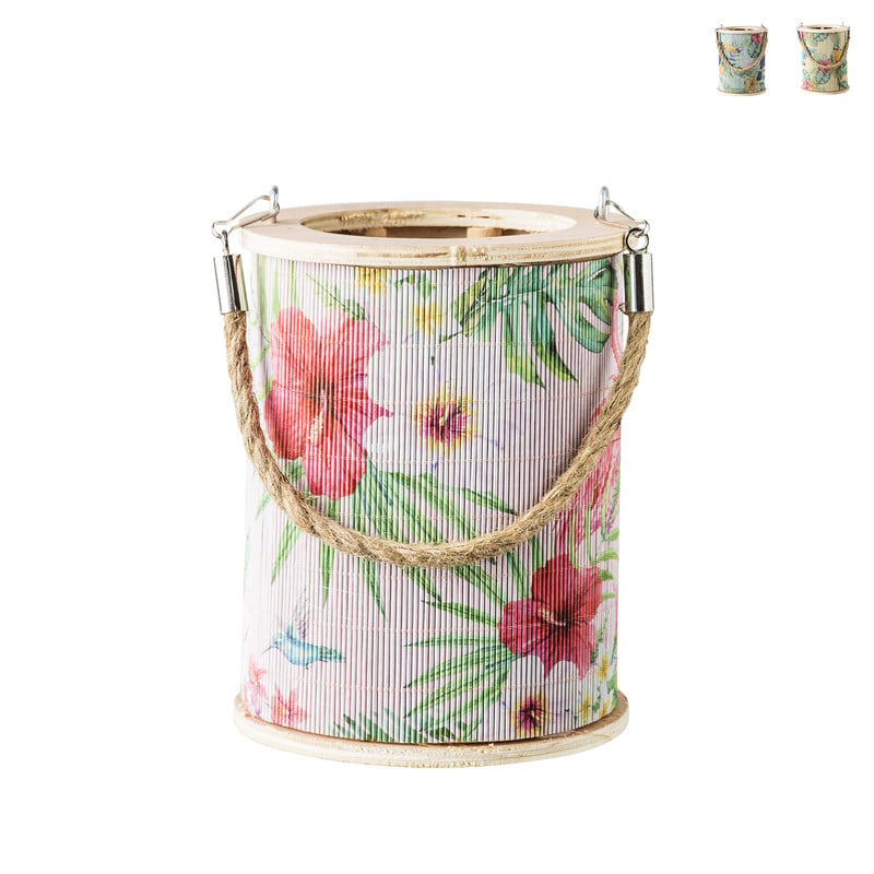 Lantaarn tropical - diverse varianten - ⌀13x17 cm 