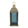 Lantaarn Marrakesh - blauw - 12x12x30 cm 