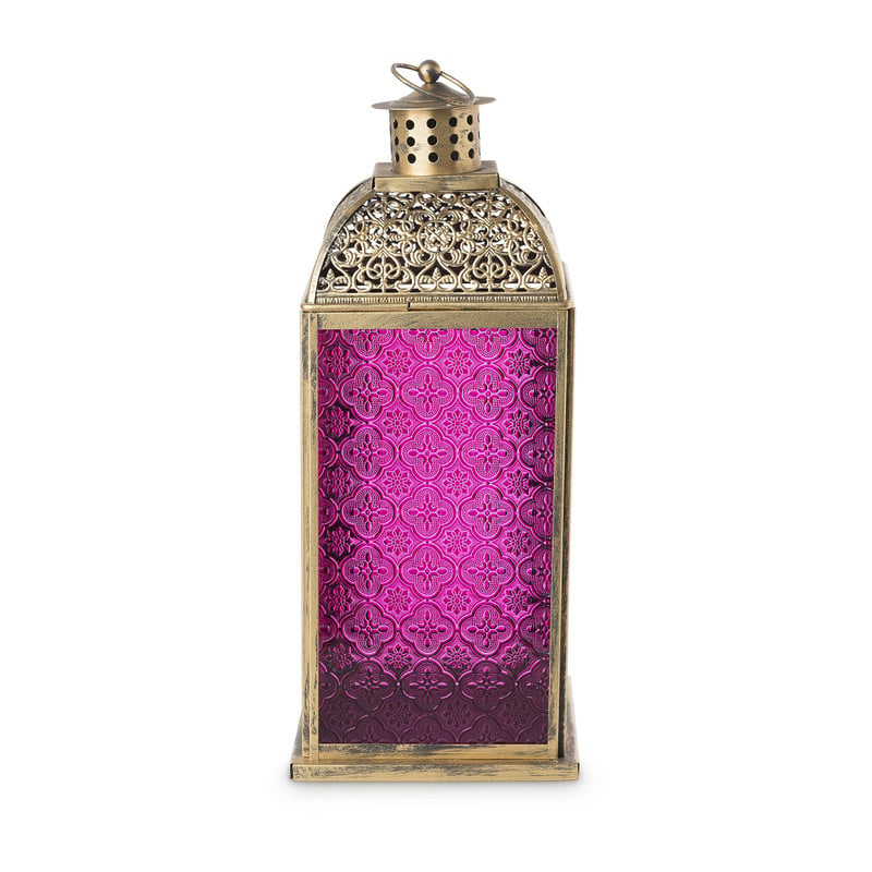 Lantaarn Marrakesh - fuchsia - 12x12x30 cm 