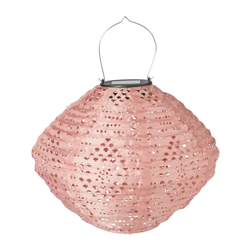 Solar barok lampion - roze - ø28x25 cm
