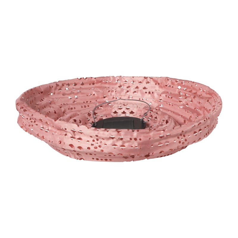 Solar barok lampion - roze - ø28x25 cm