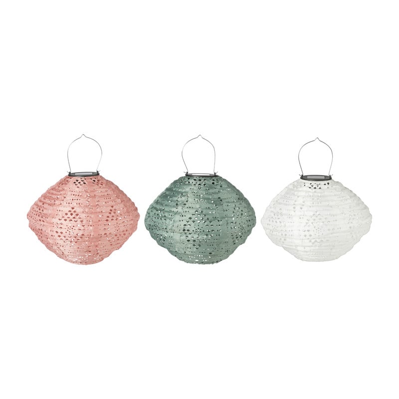 Solar barok lampion - roze - ø28x25 cm